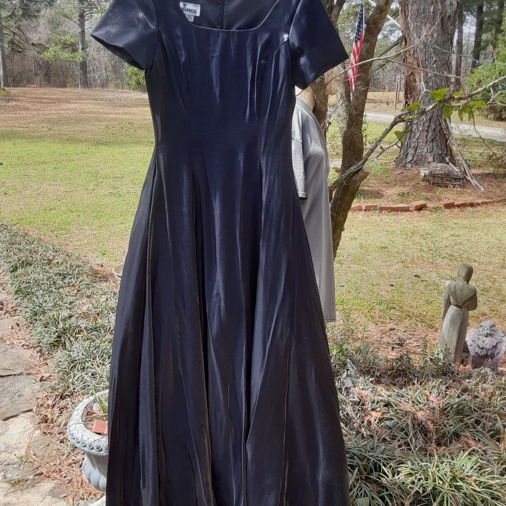 Black shiny gown